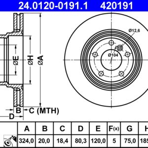Disc frana ATE 24.0120-0191.1