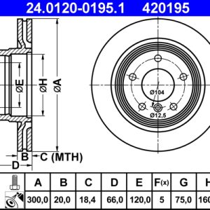 Disc frana ATE 24.0120-0195.1