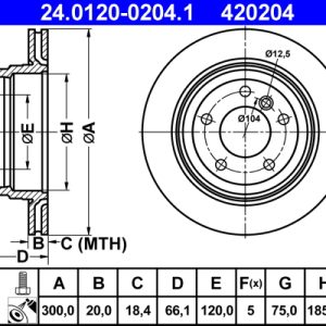 Disc frana ATE 24.0120-0204.1