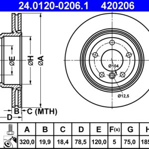Disc frana ATE 24.0120-0206.1