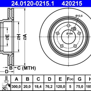 Disc frana ATE 24.0120-0215.1
