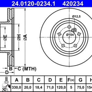 Disc frana ATE 24.0120-0234.1