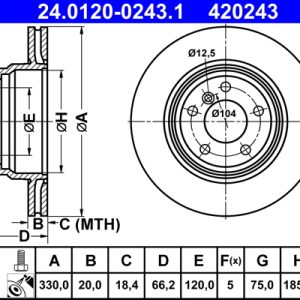 Disc frana ATE 24.0120-0243.1