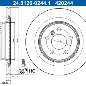 Disc frana ATE 24.0120-0244.1