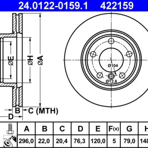 Disc frana ATE 24.0122-0159.1