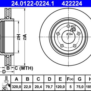 Disc frana ATE 24.0122-0224.1
