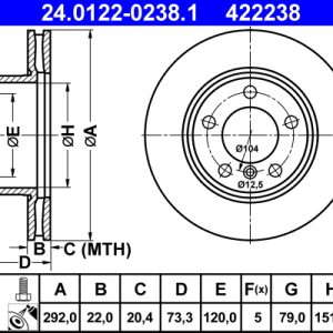 Disc frana ATE 24.0122-0238.1