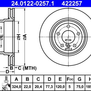 Disc frana ATE 24.0122-0257.1