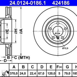 Disc frana ATE 24.0124-0186.1
