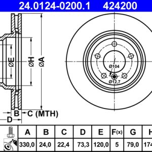 Disc frana ATE 24.0124-0200.1
