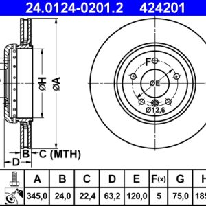 Disc frana ATE 24.0124-0201.2