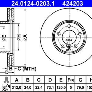 Disc frana ATE 24.0124-0203.1