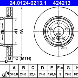 Disc frana ATE 24.0124-0213.1