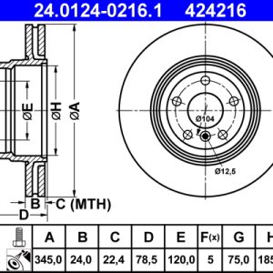 Disc frana ATE 24.0124-0216.1