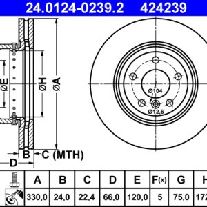 Disc frana ATE 24.0124-0239.2