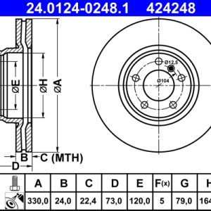 Disc frana ATE 24.0124-0248.1