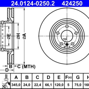 Disc frana ATE 24.0124-0250.2