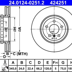 Disc frana ATE 24.0124-0251.2
