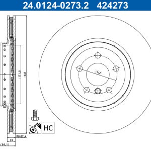 Disc frana ATE 24.0124-0273.2