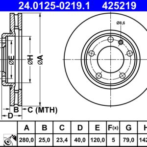 Disc frana ATE 24.0125-0219.1