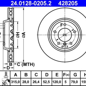 Disc frana ATE 24.0128-0205.2