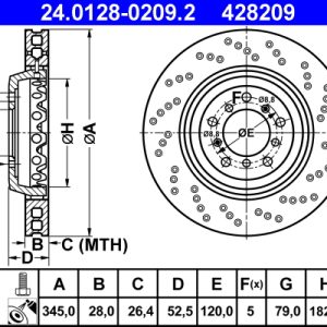 Disc frana ATE 24.0128-0209.2