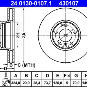 Disc frana ATE 24.0130-0107.1