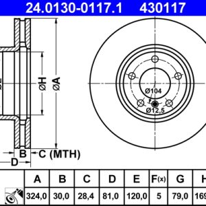 Disc frana ATE 24.0130-0117.1