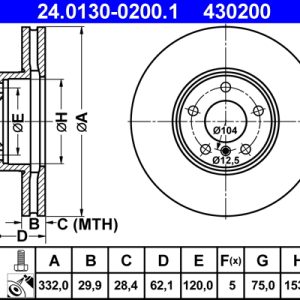 Disc frana ATE 24.0130-0200.1