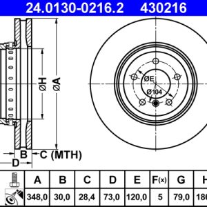 Disc frana ATE 24.0130-0216.2