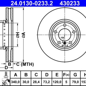 Disc frana ATE 24.0130-0233.2