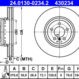 Disc frana ATE 24.0130-0234.2