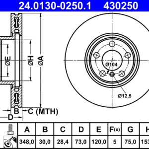Disc frana ATE 24.0130-0250.1