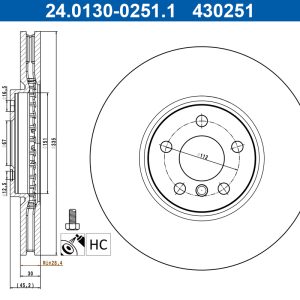 Disc frana ATE 24.0130-0251.1