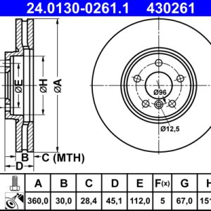 Disc frana ATE 24.0130-0261.1