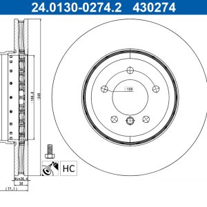 Disc frana ATE 24.0130-0274.2