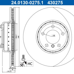 Disc frana ATE 24.0130-0275.2