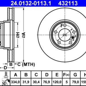 Disc frana ATE 24.0132-0113.1