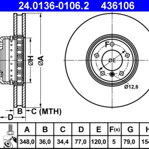 Disc frana ATE 24.0136-0106.2