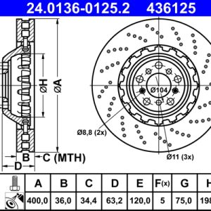 Disc frana ATE 24.0136-0125.2