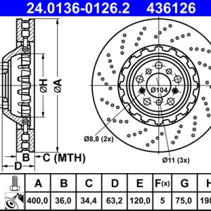 Disc frana ATE 24.0136-0126.2