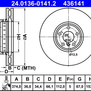 Disc frana ATE 24.0136-0141.2