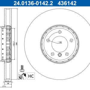 Disc frana ATE 24.0136-0142.2