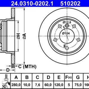 Disc frana ATE 24.0310-0202.1