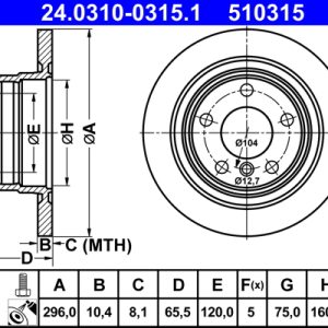 Disc frana ATE 24.0310-0315.1