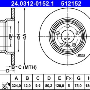 Disc frana ATE 24.0312-0152.1