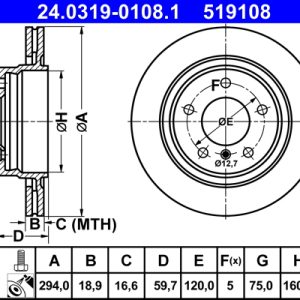 Disc frana ATE 24.0319-0108.1