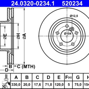 Disc frana ATE 24.0320-0234.1