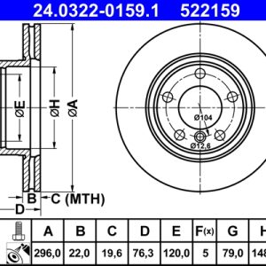 Disc frana ATE 24.0322-0159.1
