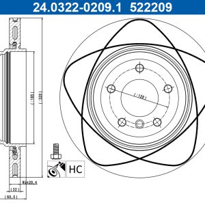 Disc frana ATE 24.0322-0209.1